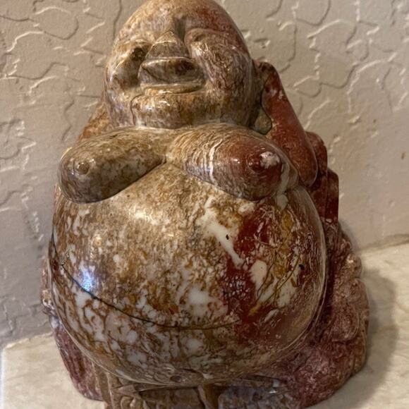 Happy Buddha onyx stone statue - Picture 2 of 10